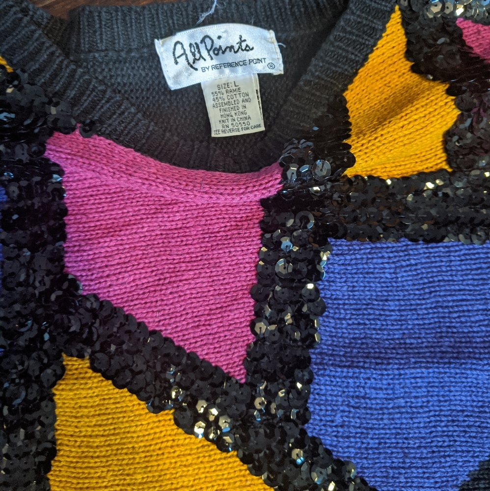All Points Vintage 90s Sweater M/L - Picture 4 of 5